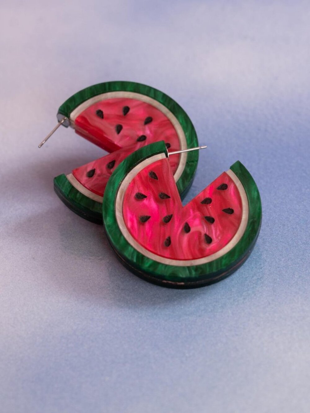 MackBecks Watermelon Earrings | Handmade Statement Hoops